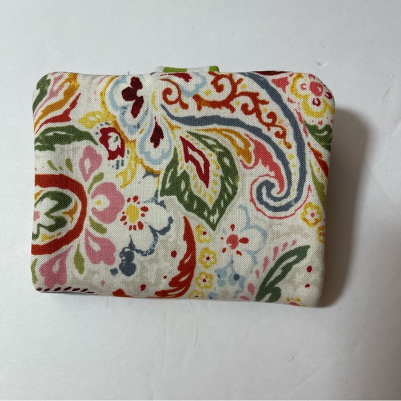 Small floral fabric wallet handmade snap and zip with fully lined pocket - Picture 3 of 6